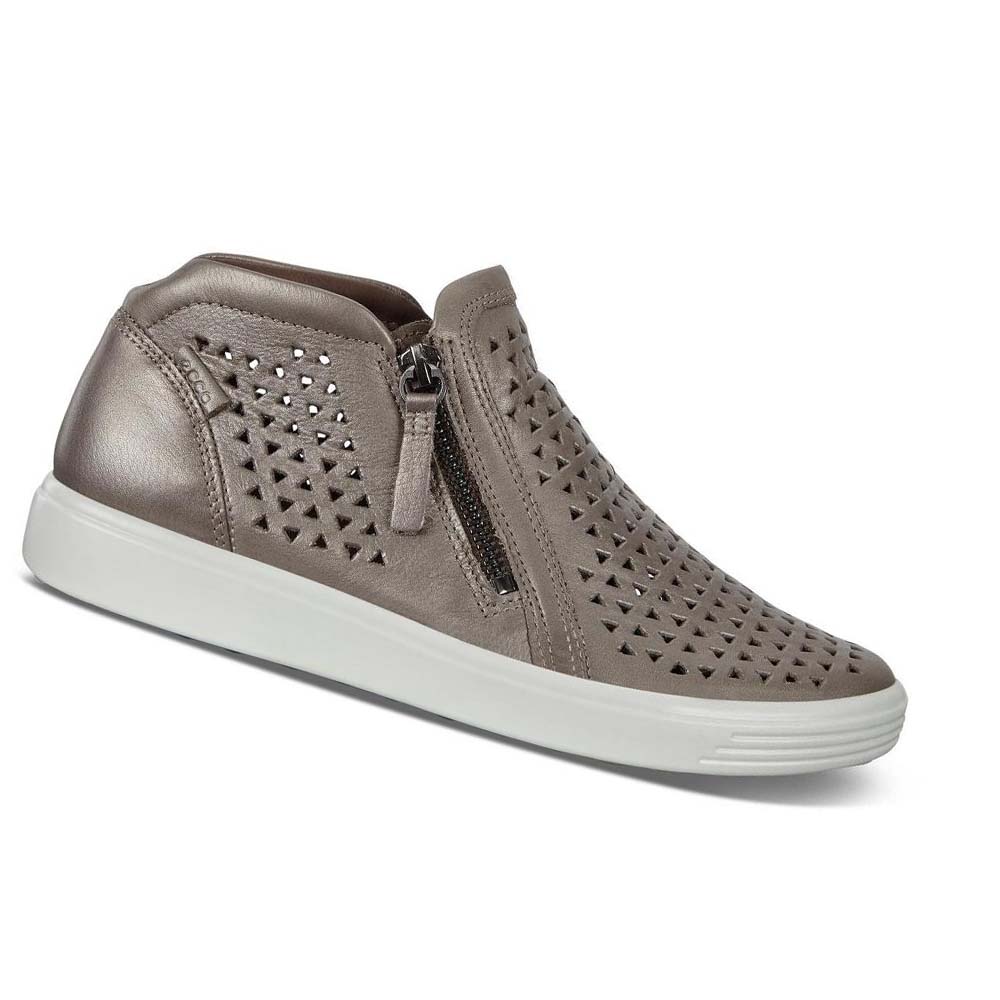 Ecco Soft 7 Mid-cut Sneakers Dam Grå | SE 236AHK